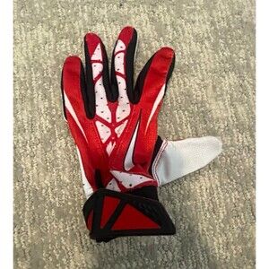 Nike Football Gloves Size S Red/White/Black Full Finger Synthetic Unisex Adults